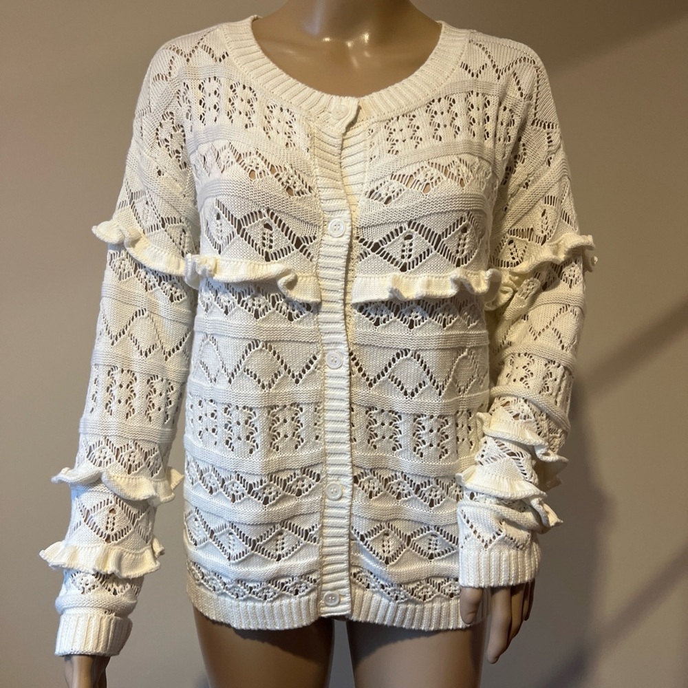 WISPR  Ivory Button Down Cardigan Sweater Size M